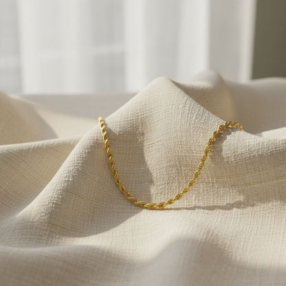 Elegant Gold Rope Chain Necklace - Custom Length & Metal Options
