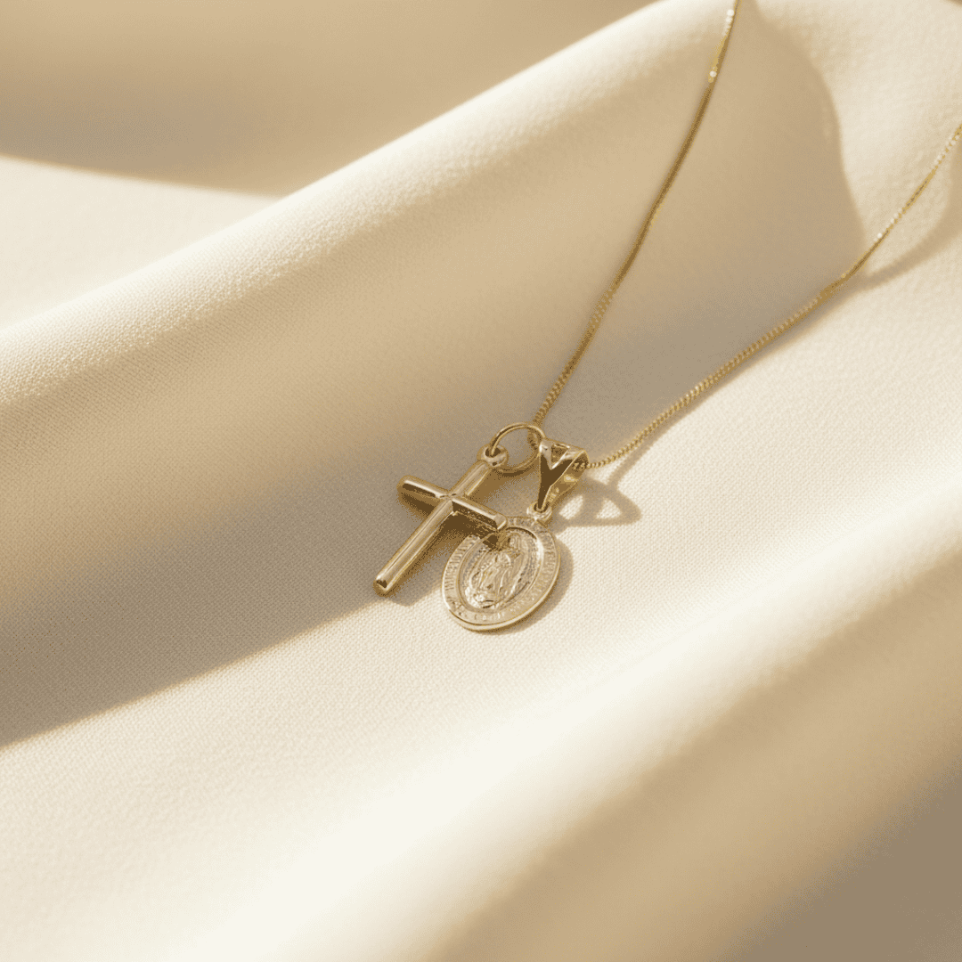 Saint's Light Pendant Gold Silver Necklace