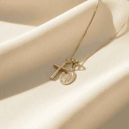 Saint's Light Pendant Gold Silver Necklace