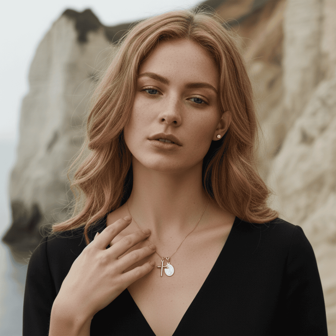 Saint's Light Pendant Gold Silver Necklace