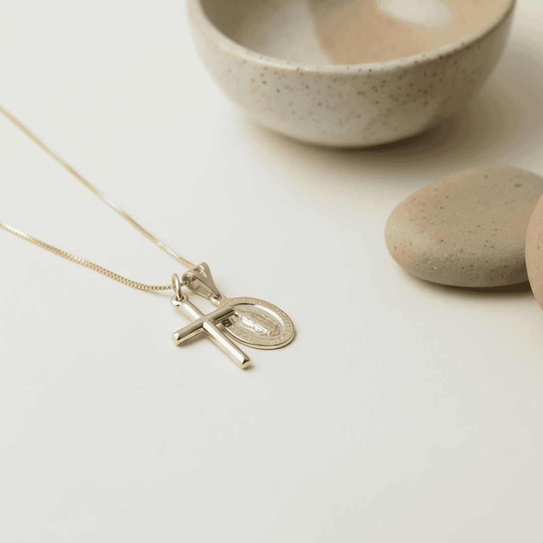 Saint's Light Pendant Gold Silver Necklace