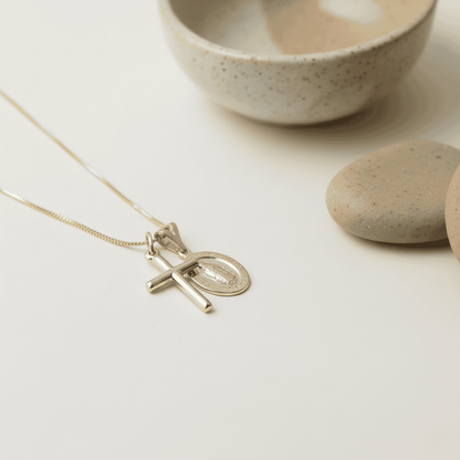 Saint's Light Pendant Gold Silver Necklace