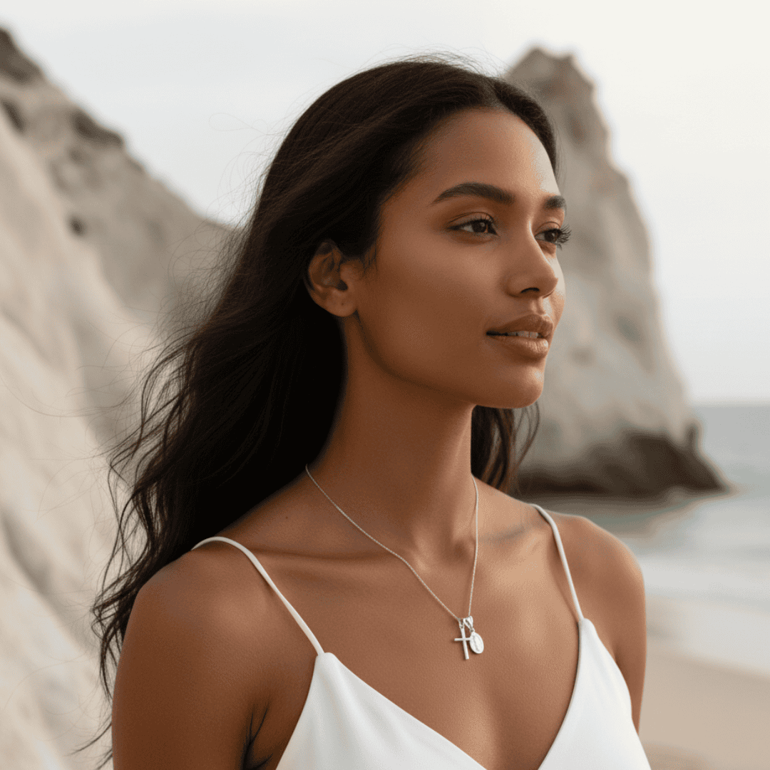 Saint's Light Pendant Gold Silver Necklace