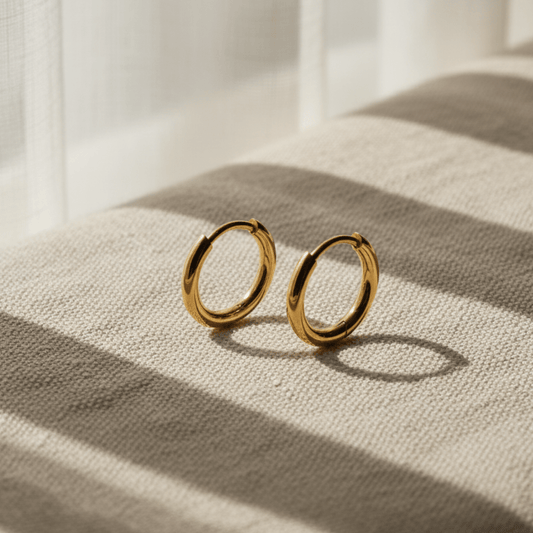 Elegant Huggie Hoop Earrings - Gold Coated Stainless Steel Gold Hoops