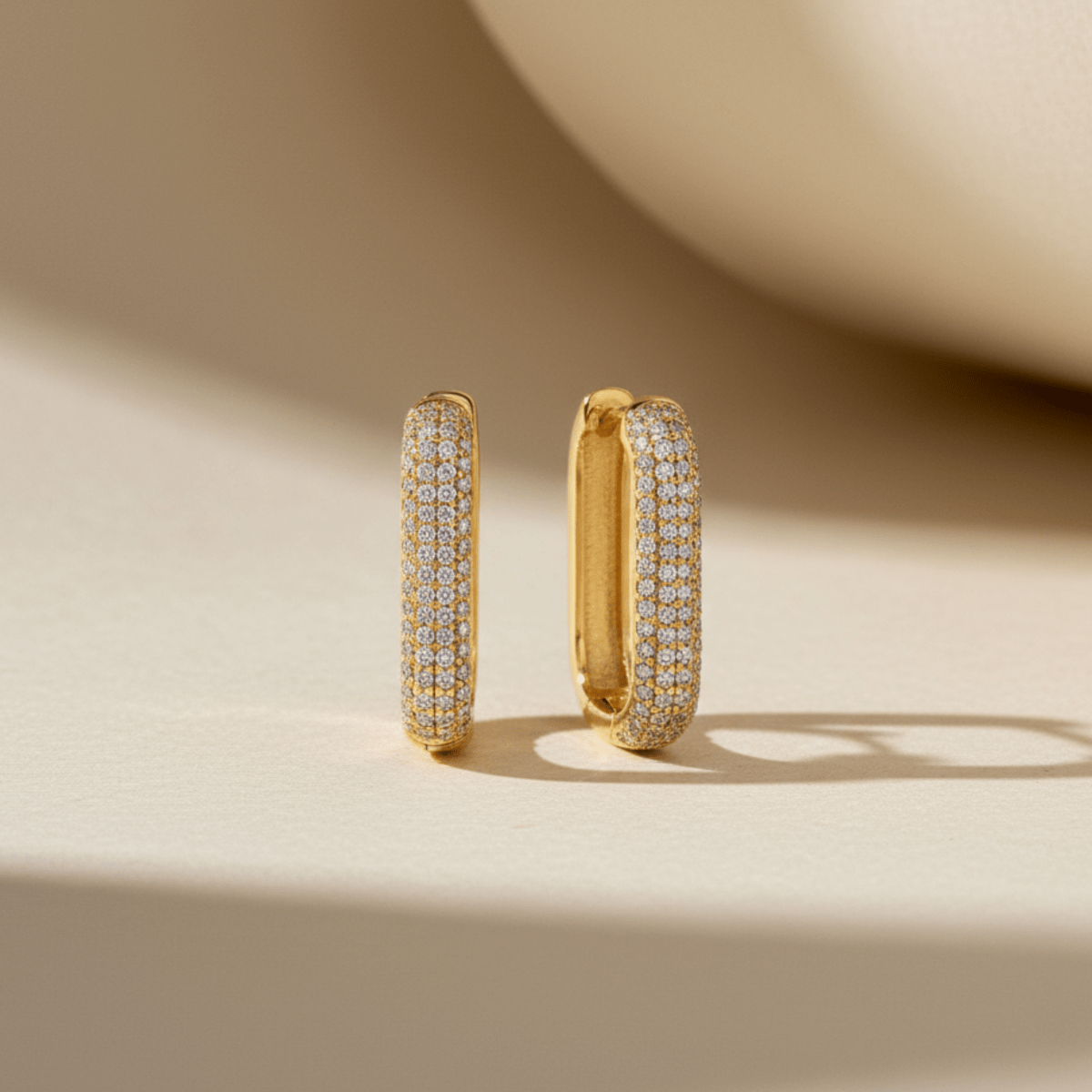 Beach Stone Gold Halo Hoops