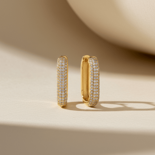 Beach Stone Gold Halo Hoops