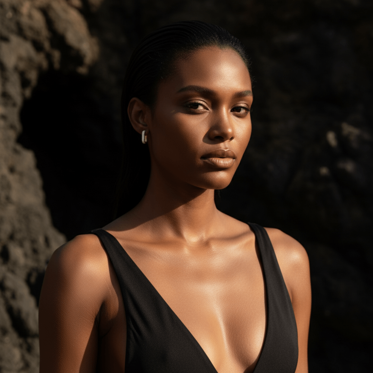 Beach Stone Gold Halo Hoops