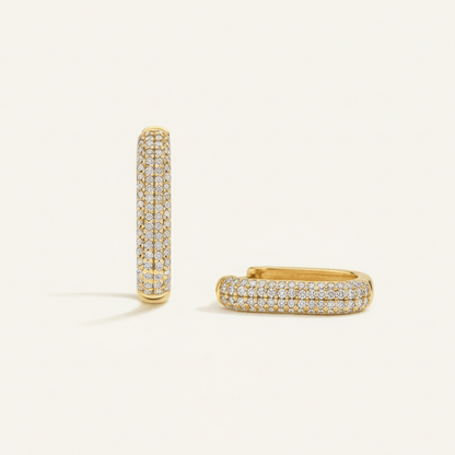 Beach Stone Gold Halo Hoops