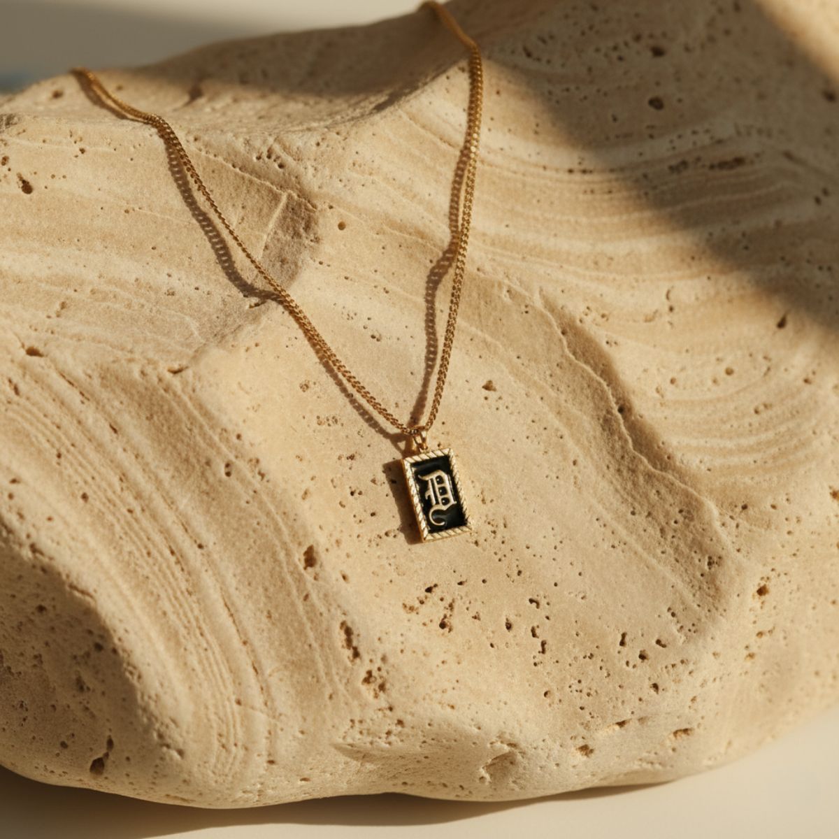 Elegant Initial Pendant - Customizable Enamel Design in Gold or Silver