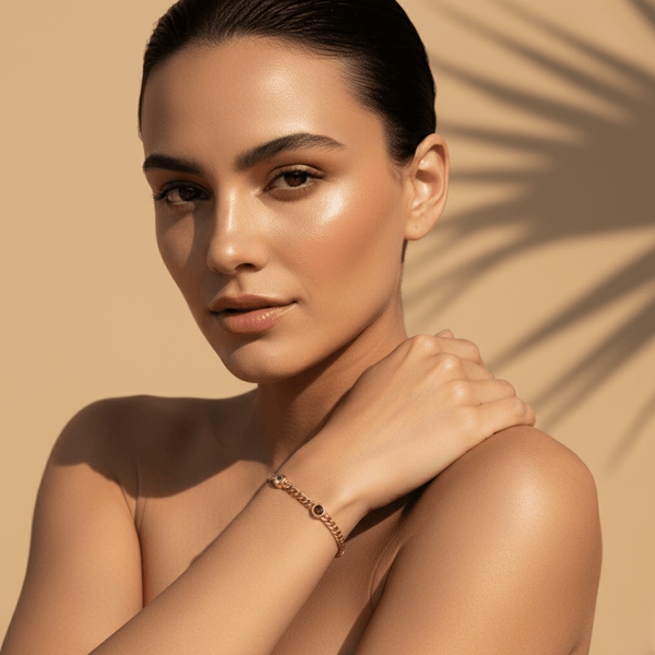 Elegant Multi Gem Bracelet - Gold Plated Brass and Lobster Clasp