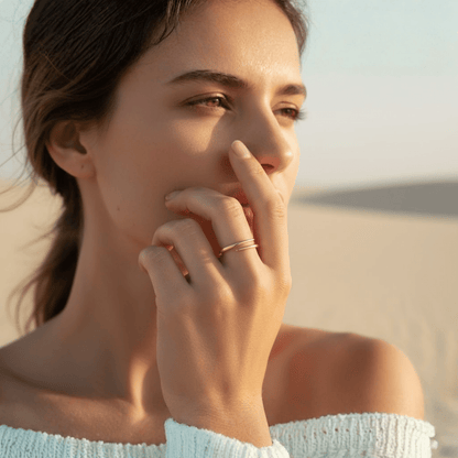 Elegant Open Spiral Ring - Adjustable Gold Plated Minimalist Design