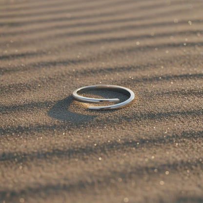 Elegant Open Spiral Ring - Adjustable Gold Plated Minimalist Design