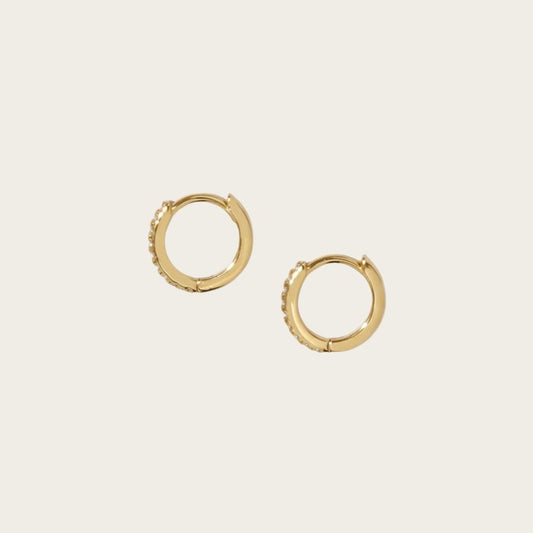 Elegant Pavé Huggie Earrings in Gold, Rose Gold or Rhodium - Hypoallergenic Sterling Silver with Cubic Zirconia