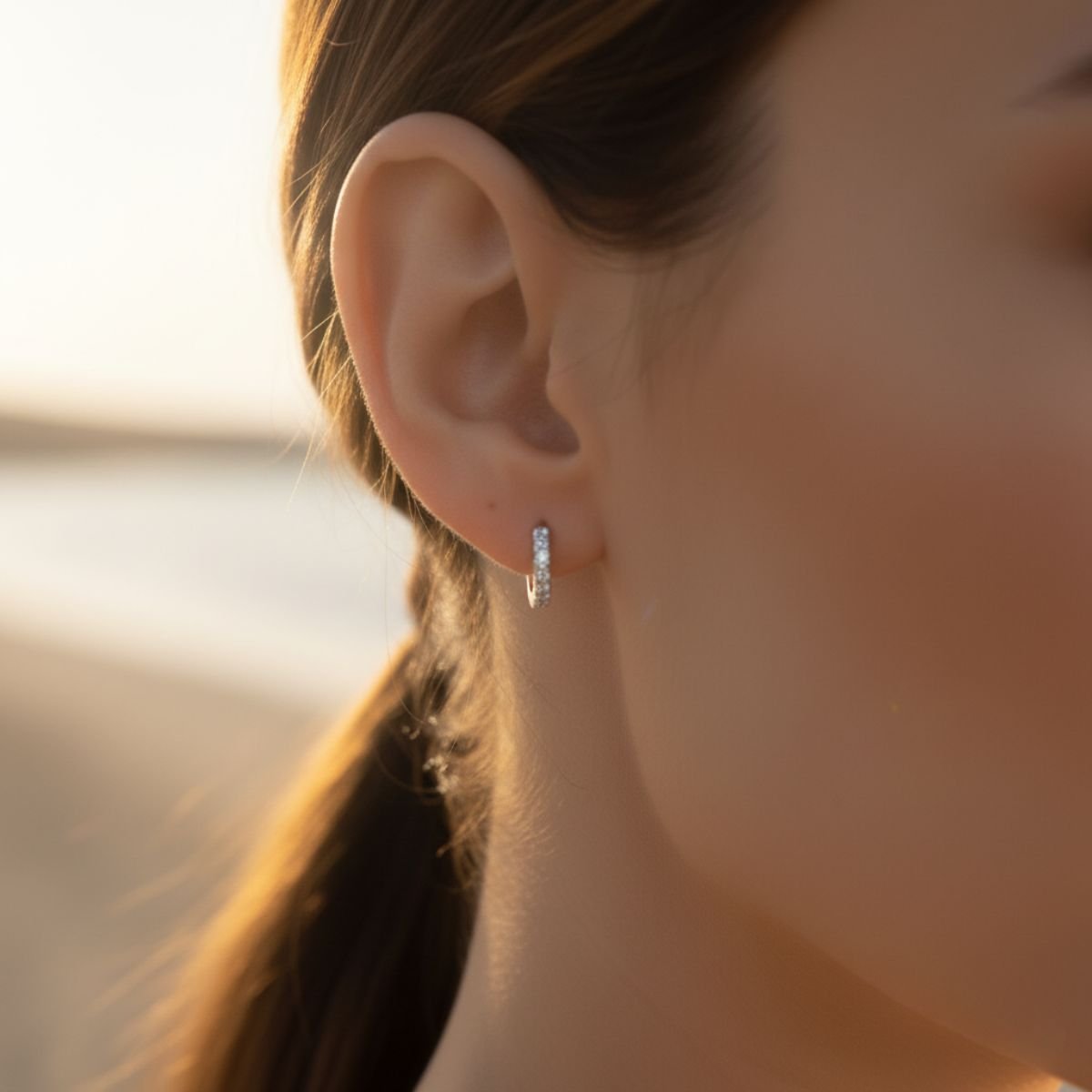 Elegant Pavé Huggie Earrings in Gold, Rose Gold or Rhodium - Hypoallergenic Sterling Silver with Cubic Zirconia