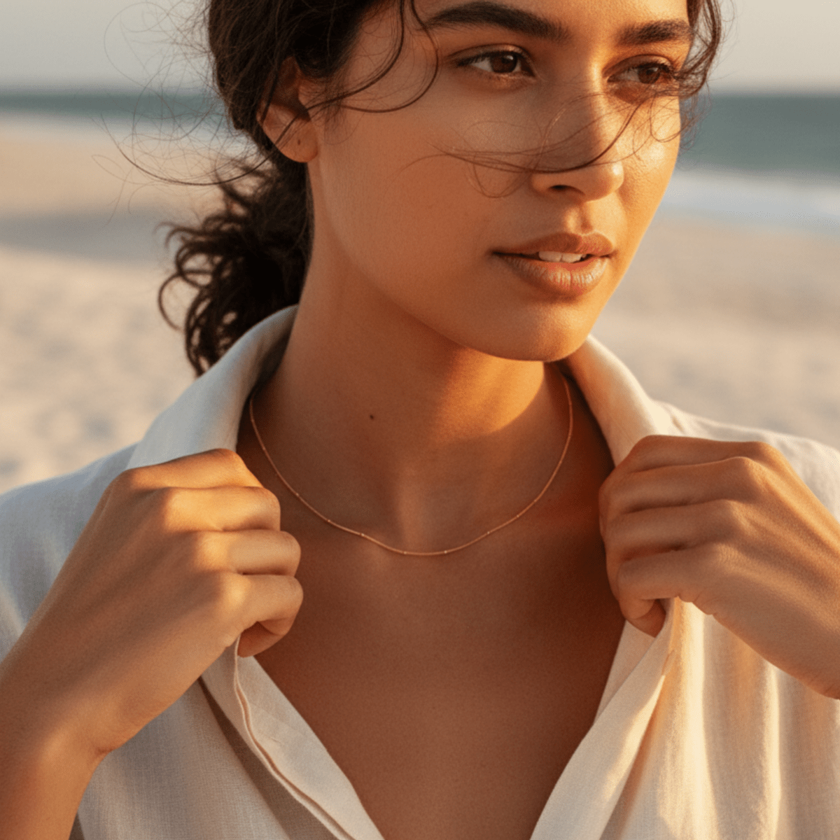 Elegant Satellite Necklace - Textured Design for Effortless Layering in Gold, Silver, Rose Gold