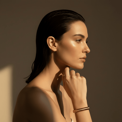 Elegant Stretch Bangle Bracelet - Gold Plated Stainless Steel, Water Resistant, Hypoallergenic