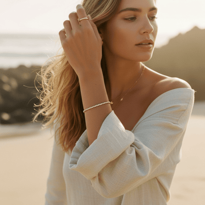 Elegant Tennis Bracelet with Cubic Zirconia - Minimalist Bezel Design, Adjustable Lengths