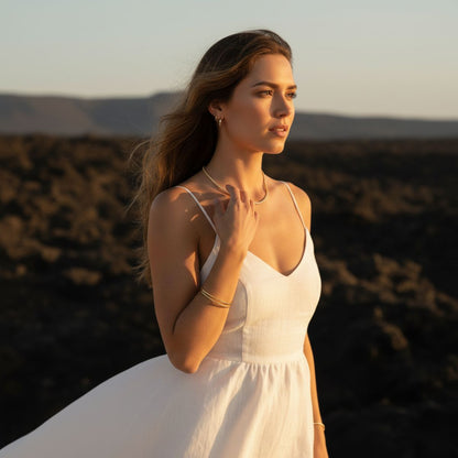 Elegant Tennis Necklace - Gold or Rhodium Plated with Cubic Zirconia