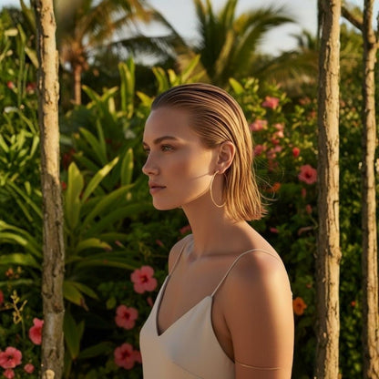 Elegant Thin Large Gold Hoop Earrings - Gold Plated - Stylish Accessory