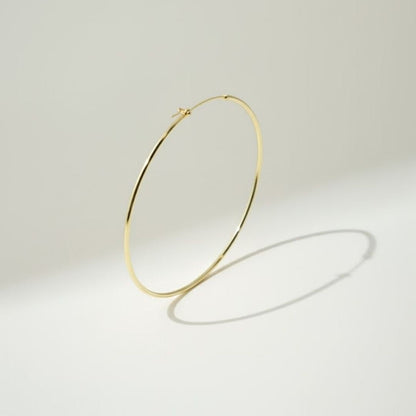 Elegant Thin Large Gold Hoop Earrings - Gold Plated - Stylish Accessory