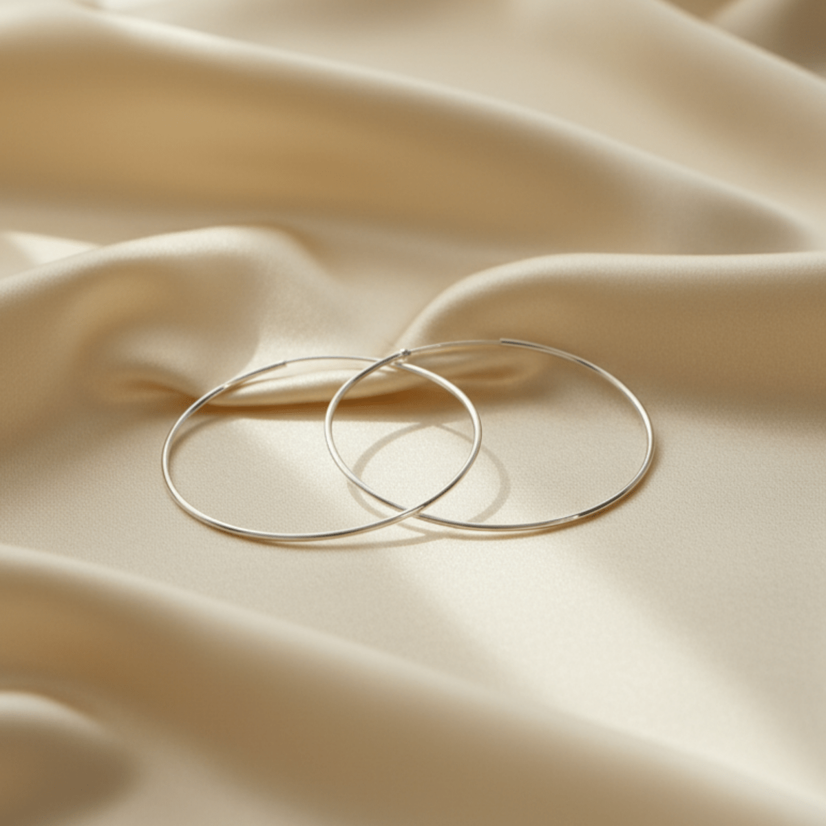 Elegant Thin Large Gold Hoops - Gold Plated, Secure Hidden Closure