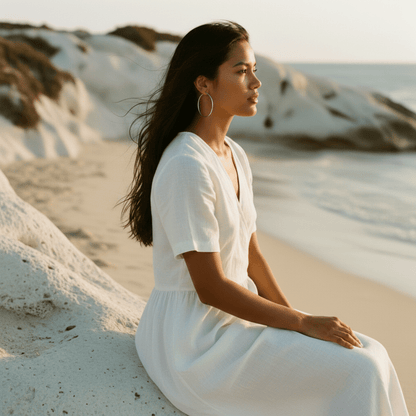 Elegant Thin Large Gold Hoops - Gold Plated, Secure Hidden Closure