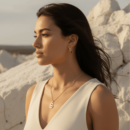 Elegant Varsity Number Pendant Necklace - Customizable Metal Options