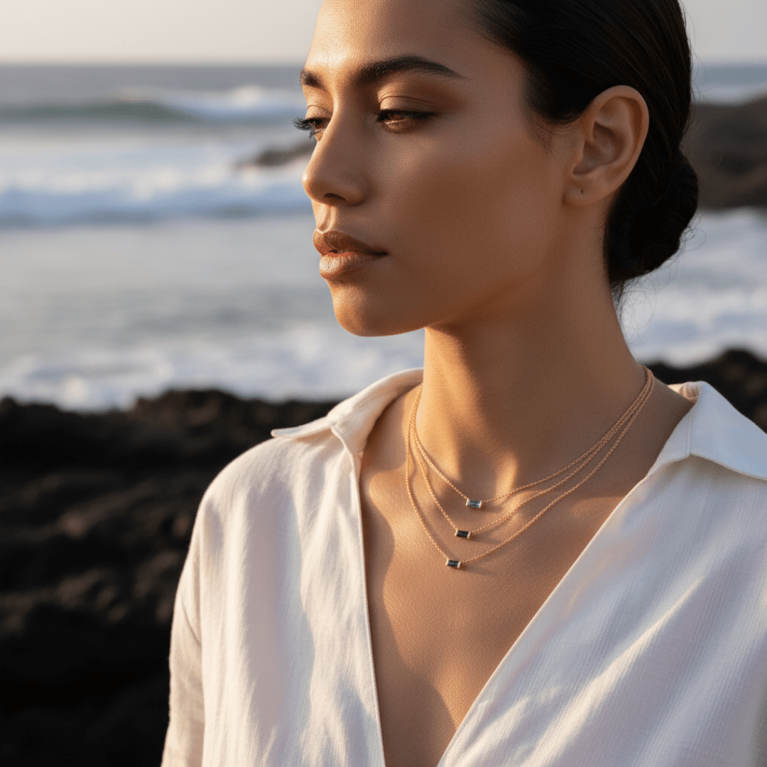 Emery Birthstone Necklace - Delicate Gemstone Charm for Elegant Celebrations