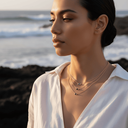 Emery Birthstone Necklace - Delicate Gemstone Charm for Elegant Celebrations