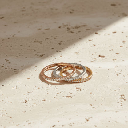 Eternity Sparkle Silver Gold Ring