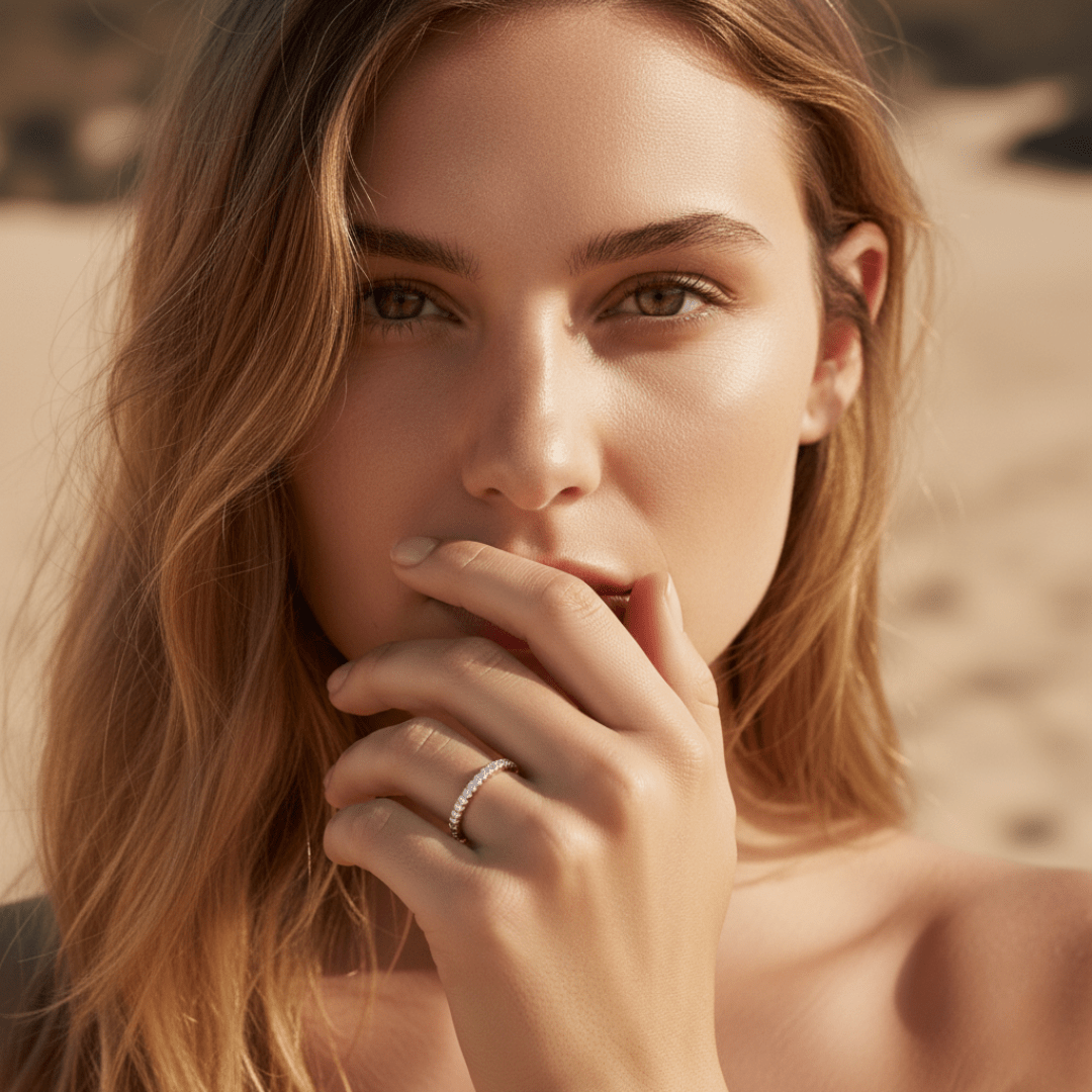 Eternity Sparkle Silver Gold Ring