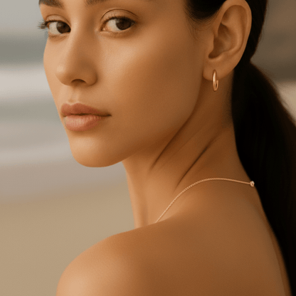 Sea-Worn Gold Silver Hoop Earrings