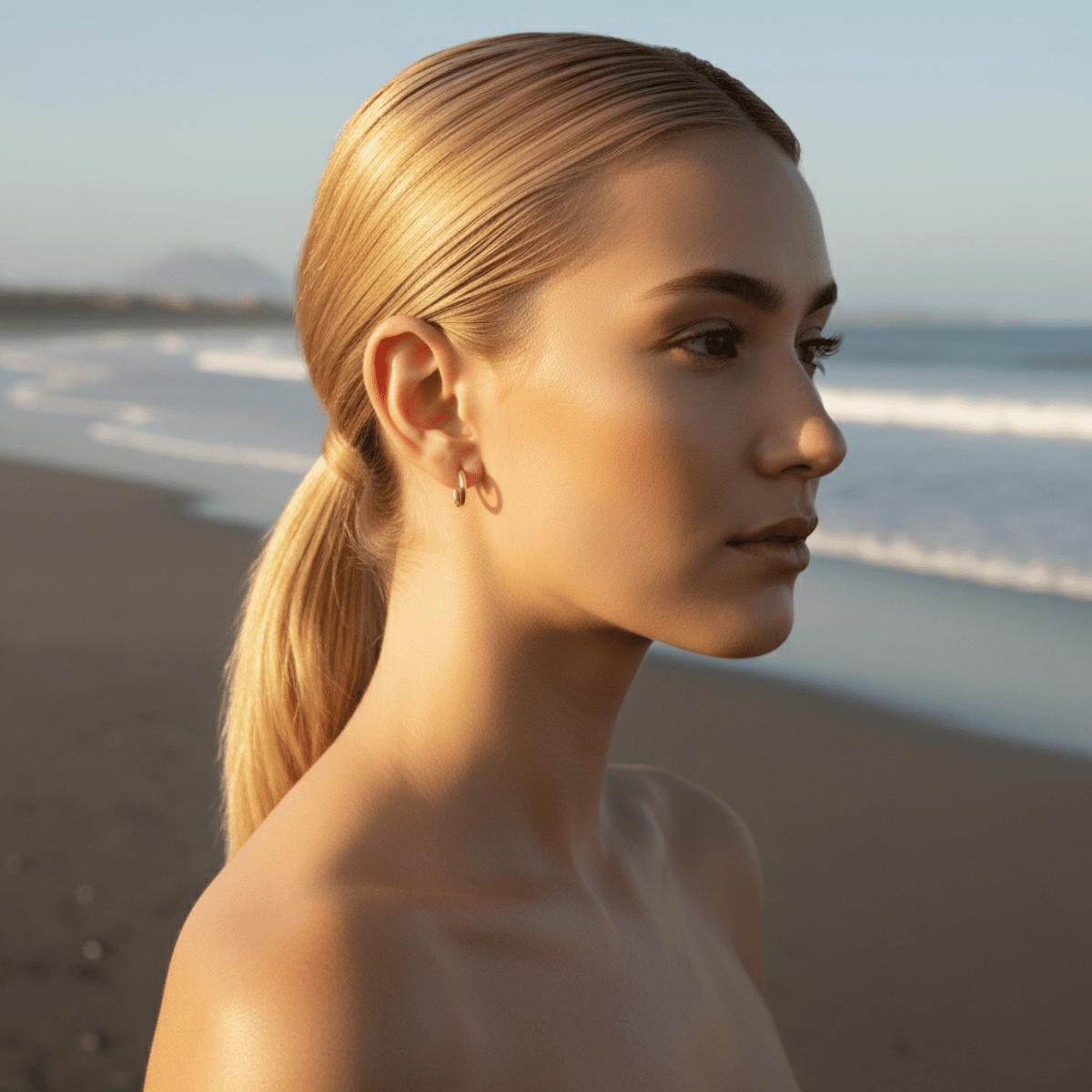 Sea-Worn Gold Silver Hoop Earrings