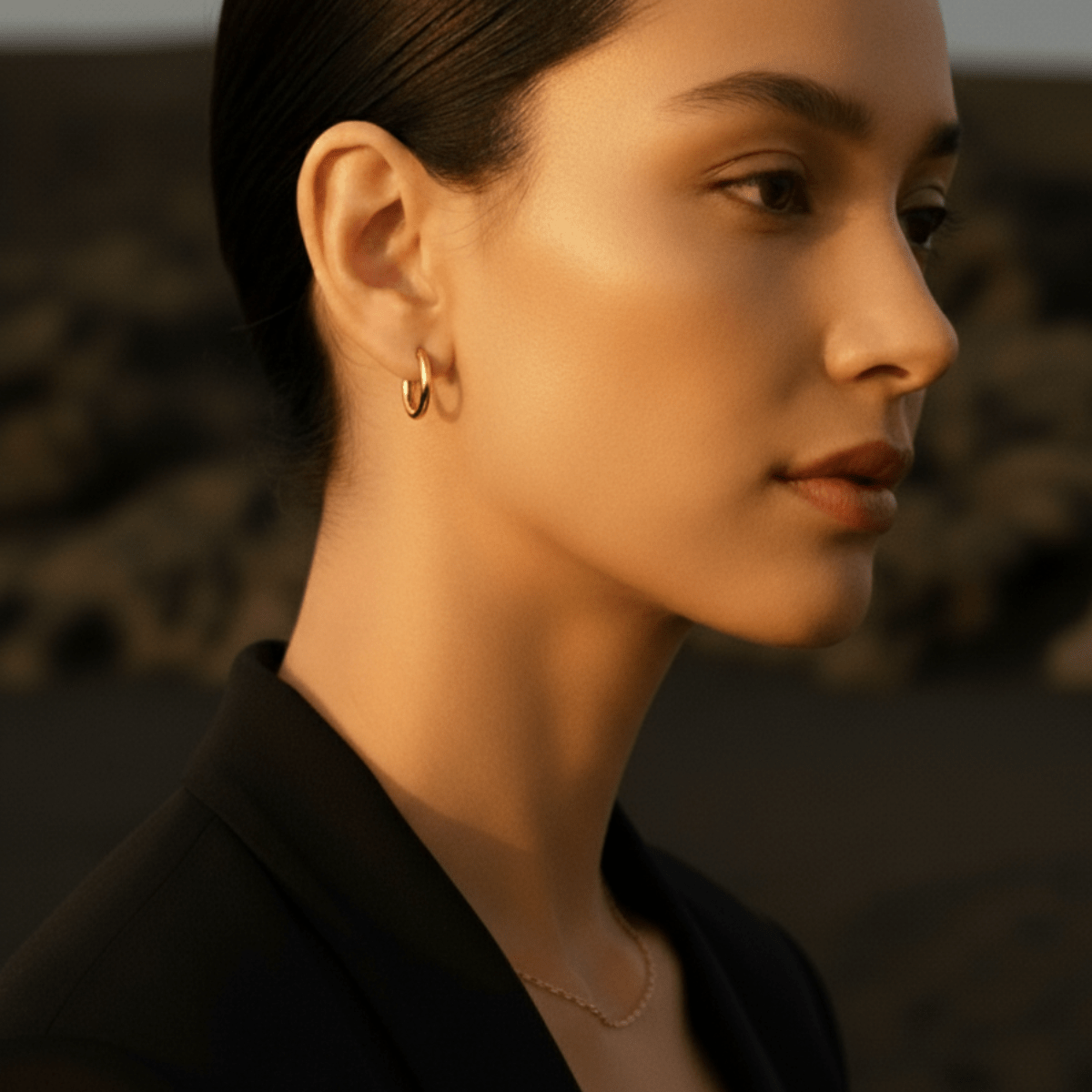 Sea-Worn Gold Silver Hoop Earrings