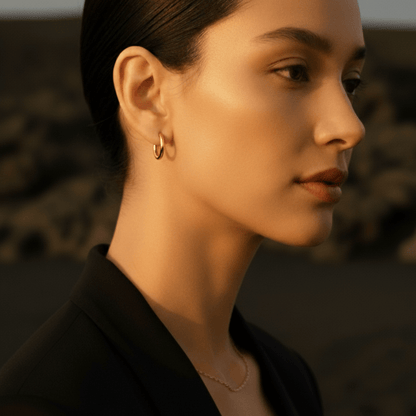 Sea-Worn Gold Silver Hoop Earrings