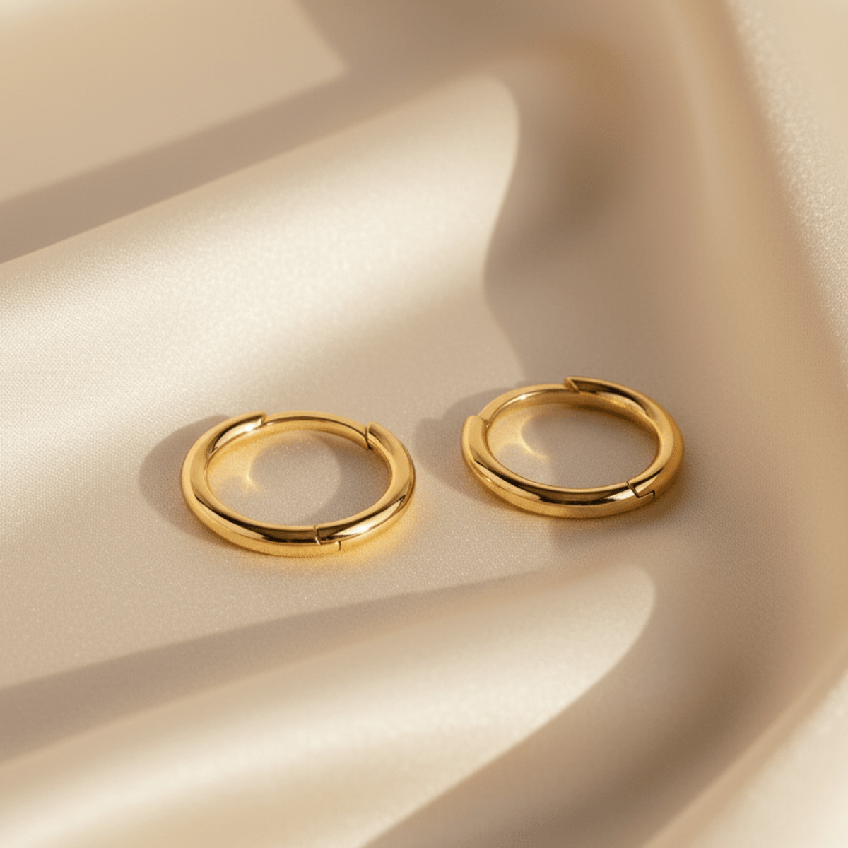 Sea-Worn Gold Silver Hoop Earrings