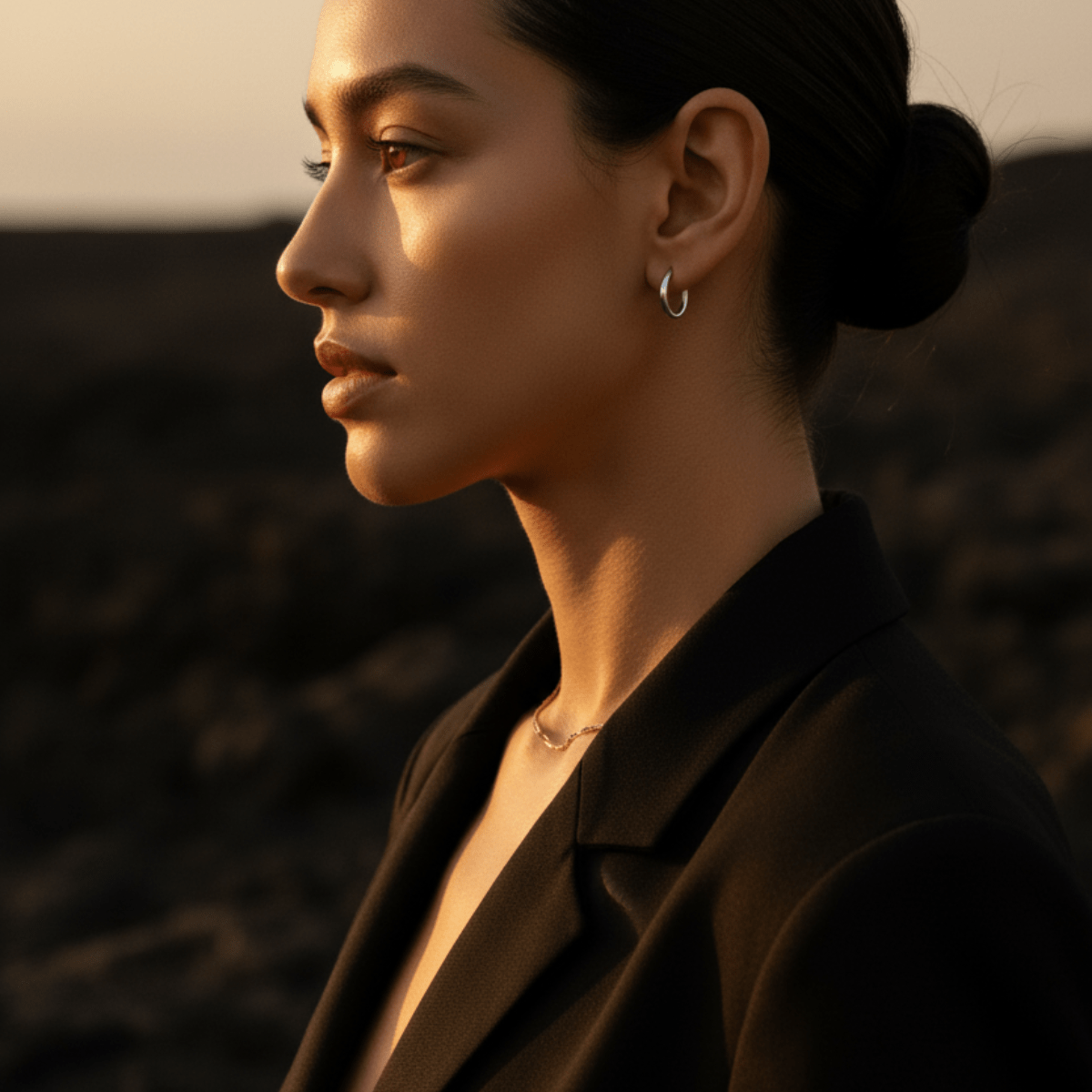 Sea-Worn Gold Silver Hoop Earrings