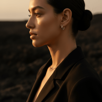 Sea-Worn Gold Silver Hoop Earrings