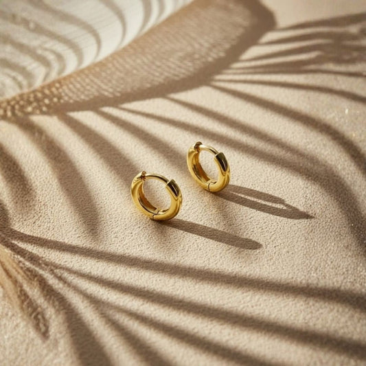 Essential Huggie Hoops - Gold Hoops in Gold Plated Brass