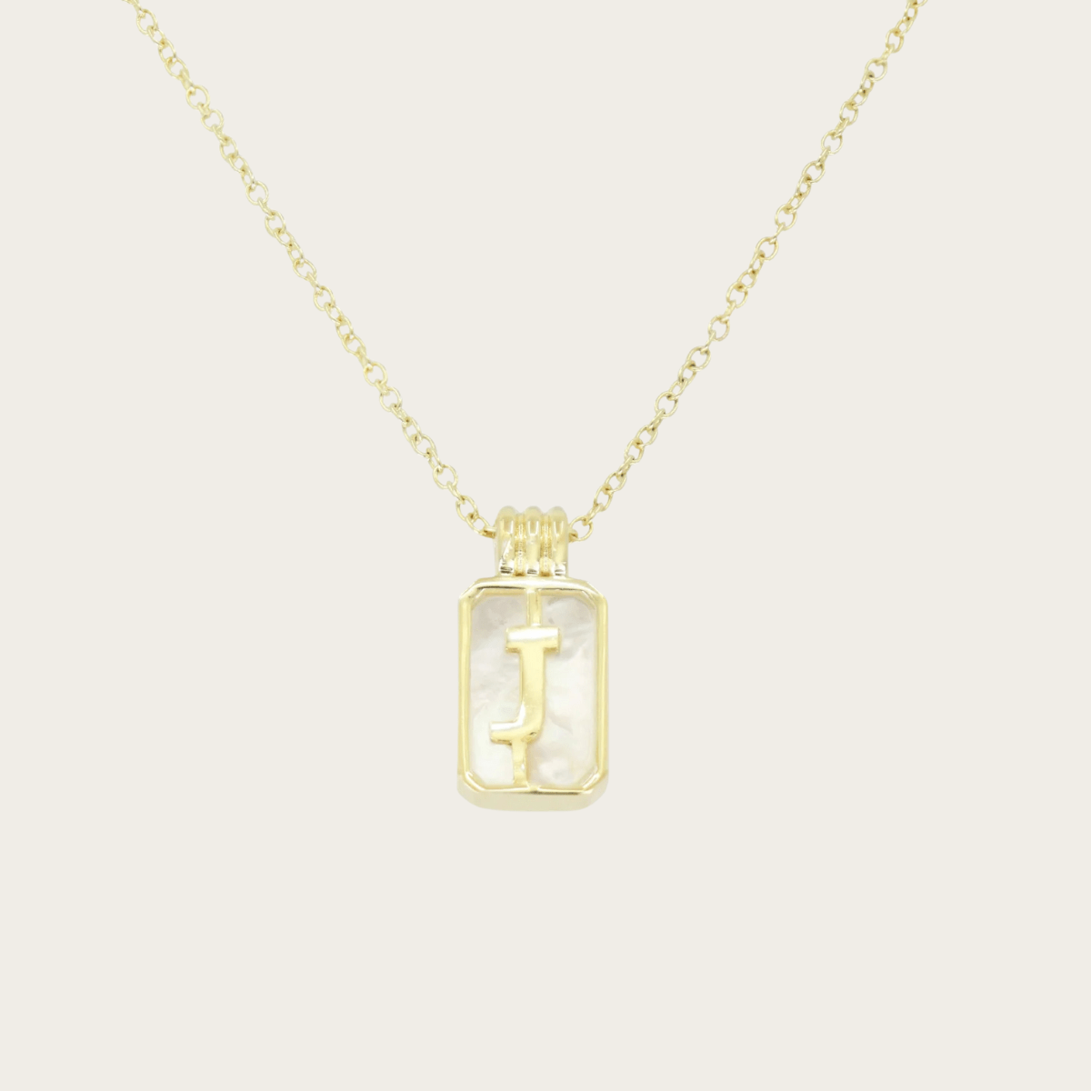 Gilded Sea Glass Initial Gold Necklace
