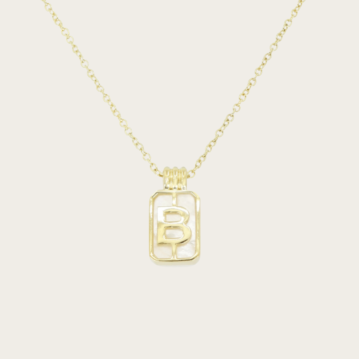 Gilded Sea Glass Initial Gold Necklace