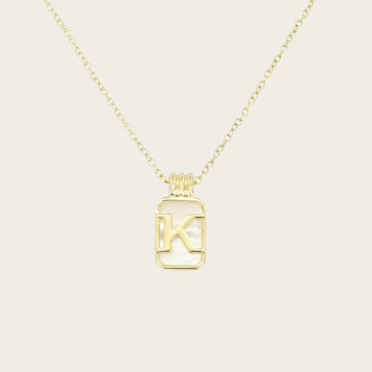 Gilded Sea Glass Initial Gold Necklace