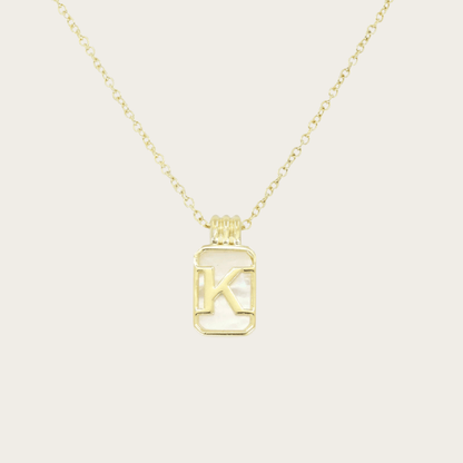 Gilded Sea Glass Initial Gold Necklace