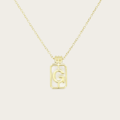 Gilded Sea Glass Initial Gold Necklace