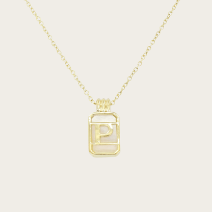 Gilded Sea Glass Initial Gold Necklace