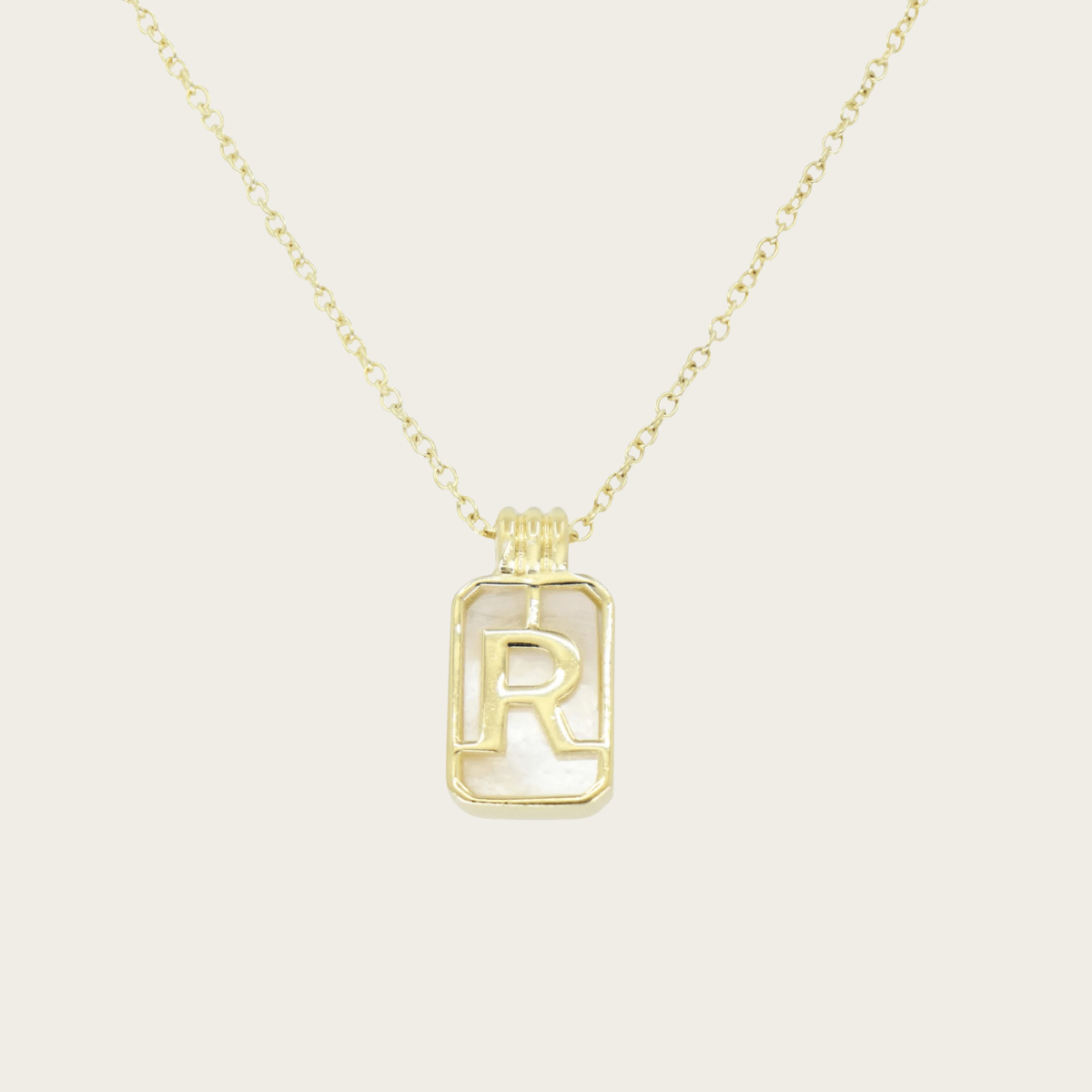 Gilded Sea Glass Initial Gold Necklace