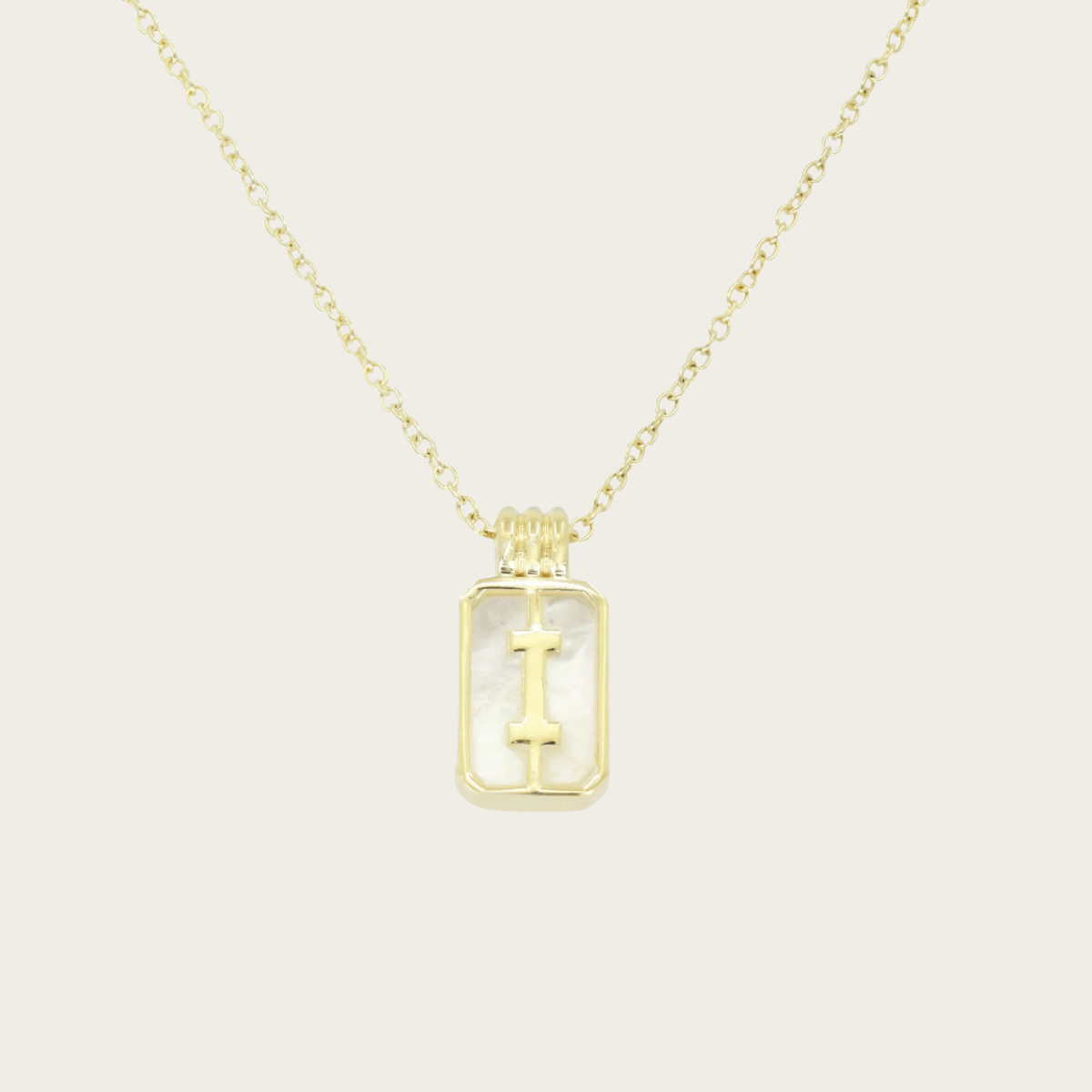 Gilded Sea Glass Initial Gold Necklace