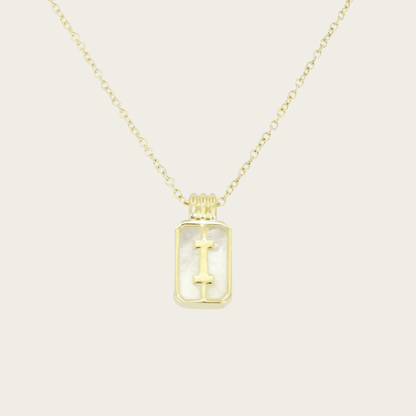 Gilded Sea Glass Initial Gold Necklace