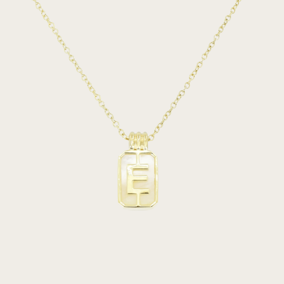 Gilded Sea Glass Initial Gold Necklace