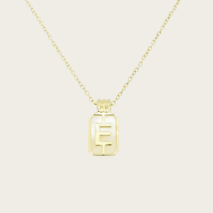 Gilded Sea Glass Initial Gold Necklace